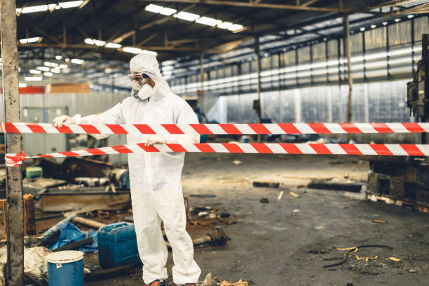 Professional Biohazard Cleanup technician working in Nashville, MI